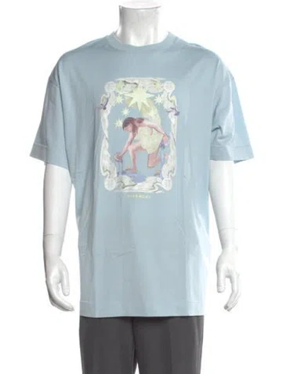 Pre-owned Givenchy Graphic Print Crew Neck T-shirt In Blue