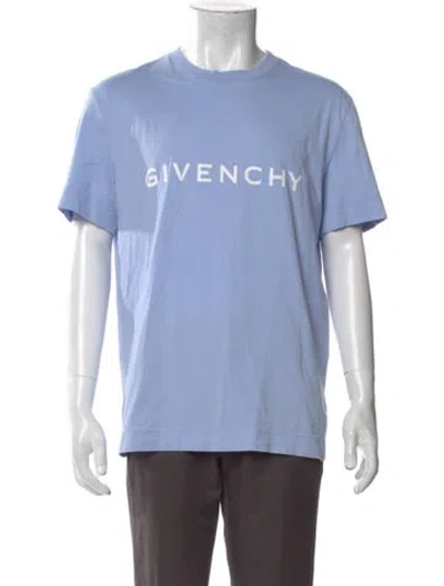 Pre-owned Givenchy Graphic Print Crew Neck T-shirt In Blue