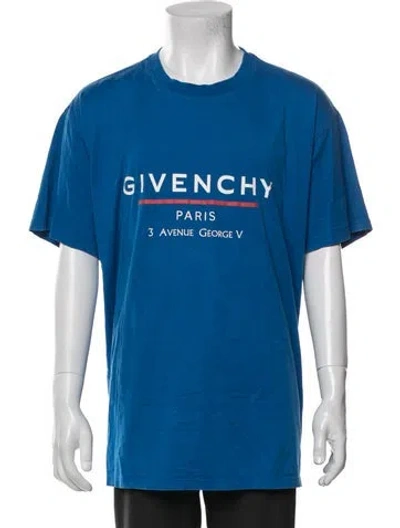 Pre-owned Givenchy Graphic Print Crew Neck T-shirt In Blue