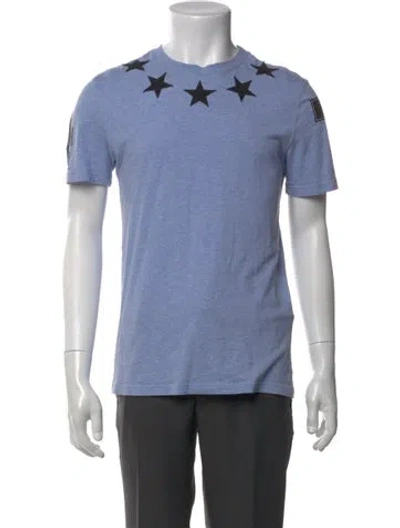 Pre-owned Givenchy Graphic Print Crew Neck T-shirt In Blue