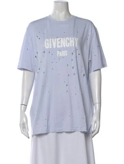 Pre-owned Givenchy Graphic Print Crew Neck T-shirt In Blue
