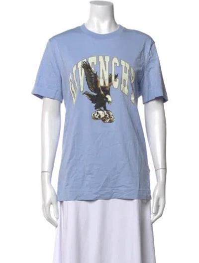 Pre-owned Givenchy Graphic Print Crew Neck T-shirt In Blue