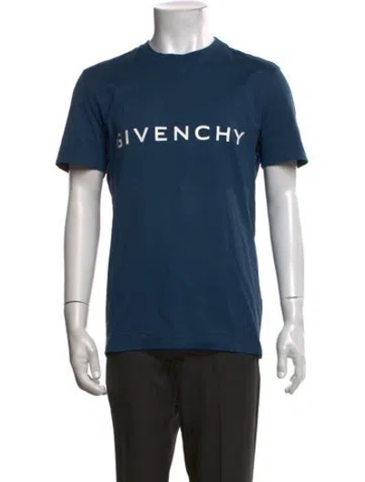 Pre-owned Givenchy Graphic Print Crew Neck T-shirt In Blue