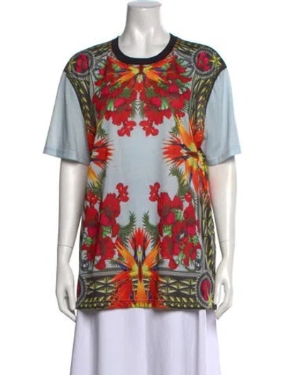 Pre-owned Givenchy Graphic Print Crew Neck T-shirt In Blue