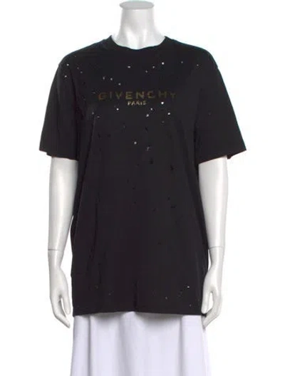 Pre-owned Givenchy Graphic Print Crew Neck T-shirt In Blue