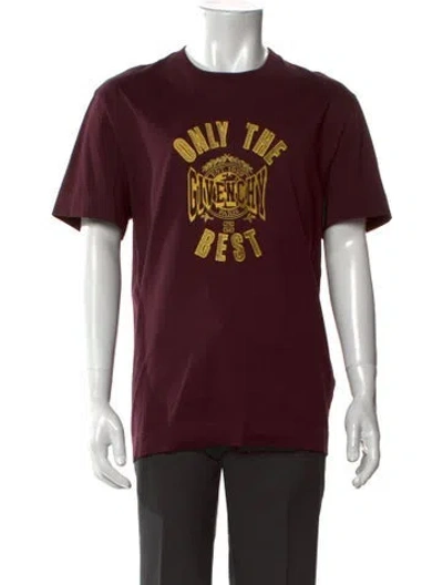 Pre-owned Givenchy Graphic Print Crew Neck T-shirt In Burgundy