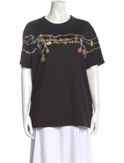 Pre-owned Givenchy Graphic Print Crew Neck T-shirt In Gray