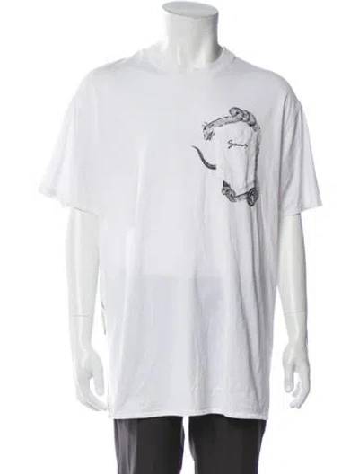 Pre-owned Givenchy Graphic Print Crew Neck T-shirt In Gray