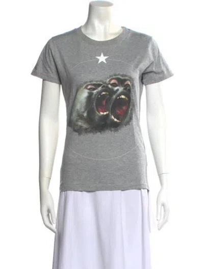 Pre-owned Givenchy Graphic Print Crew Neck T-shirt In Gray