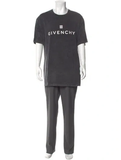 Pre-owned Givenchy Graphic Print Crew Neck T-shirt In Gray