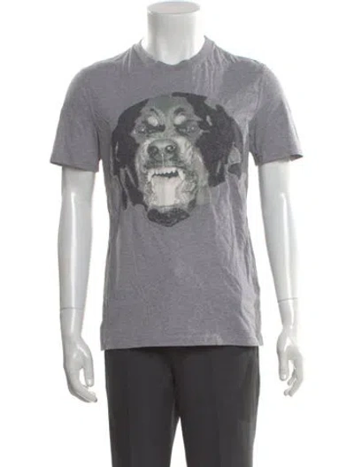 Pre-owned Givenchy Graphic Print Crew Neck T-shirt In Gray