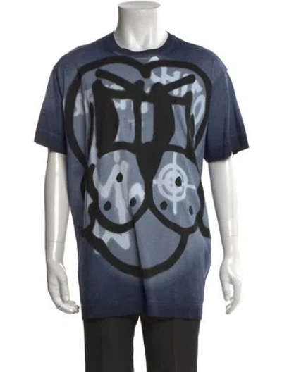 Pre-owned Givenchy Graphic Print Crew Neck T-shirt In Gray