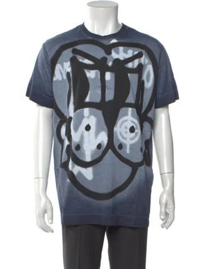 Pre-owned Givenchy Graphic Print Crew Neck T-shirt In Gray