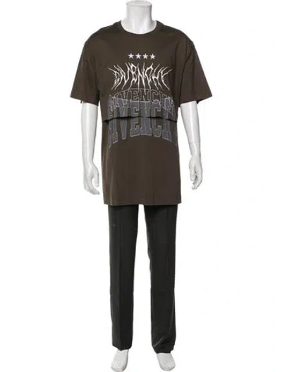 Pre-owned Givenchy Graphic Print Crew Neck T-shirt In Green