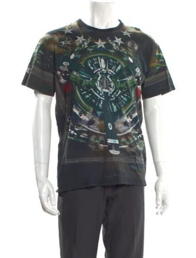 Pre-owned Givenchy Graphic Print Crew Neck T-shirt In Green