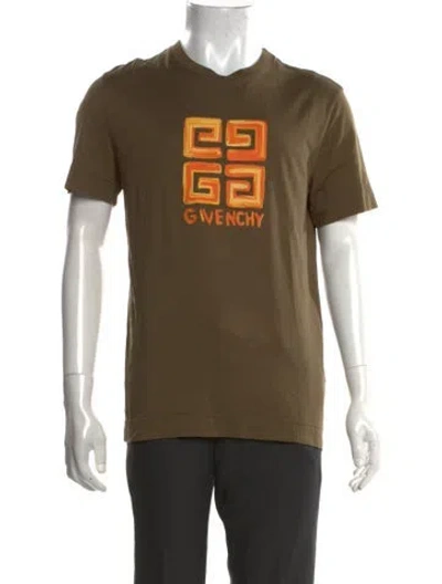 Pre-owned Givenchy Graphic Print Crew Neck T-shirt In Green