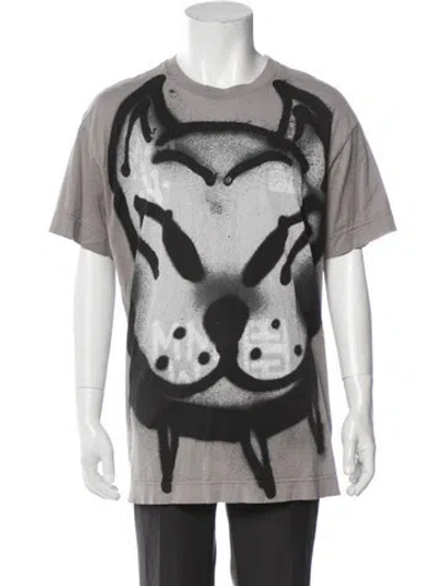 Pre-owned Givenchy Graphic Print Crew Neck T-shirt In Grey