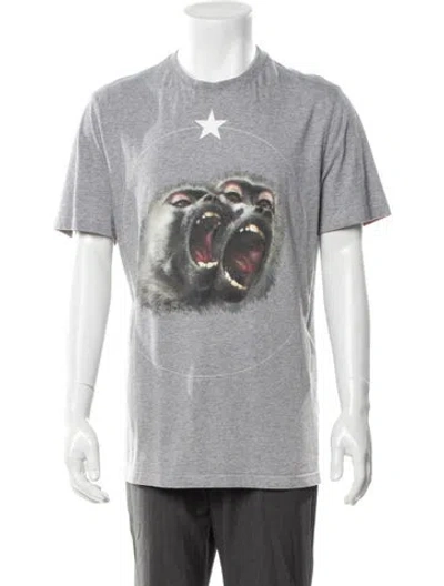 Pre-owned Givenchy Graphic Print Crew Neck T-shirt In Grey
