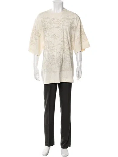 Pre-owned Givenchy Graphic Print Crew Neck T-shirt In Neutrals