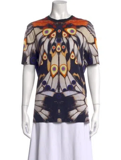 Pre-owned Givenchy Graphic Print Crew Neck T-shirt In Orange
