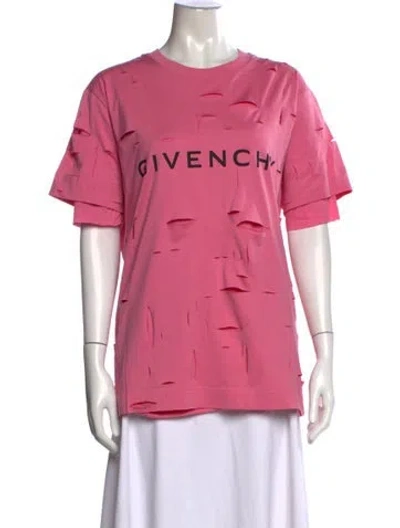 Pre-owned Givenchy Graphic Print Crew Neck T-shirt In Pink