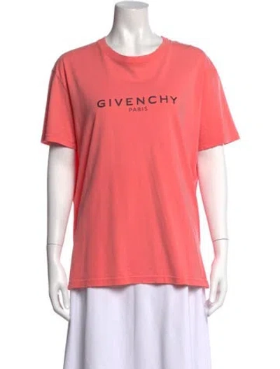 Pre-owned Givenchy Graphic Print Crew Neck T-shirt In Pink
