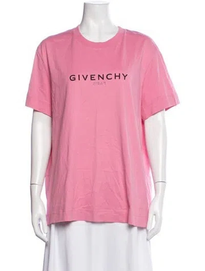Pre-owned Givenchy Graphic Print Crew Neck T-shirt In Pink
