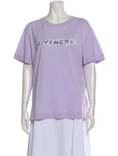 Pre-owned Givenchy Graphic Print Crew Neck T-shirt In Purple