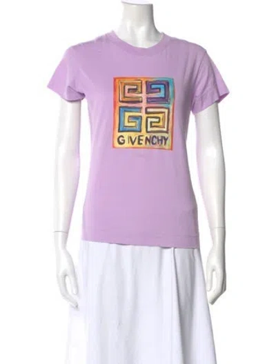 Pre-owned Givenchy Graphic Print Crew Neck T-shirt In Purple