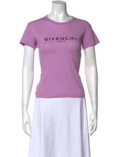 Pre-owned Givenchy Graphic Print Crew Neck T-shirt In Purple