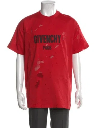 Pre-owned Givenchy Graphic Print Crew Neck T-shirt In Red