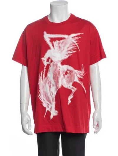 Pre-owned Givenchy Graphic Print Crew Neck T-shirt In Red