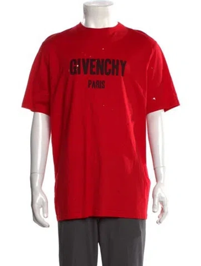 Pre-owned Givenchy Graphic Print Crew Neck T-shirt In Red