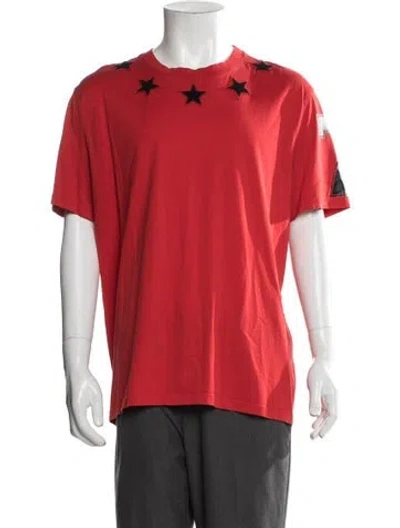 Pre-owned Givenchy Graphic Print Crew Neck T-shirt In Red