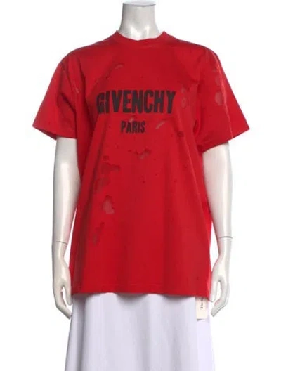 Pre-owned Givenchy Graphic Print Crew Neck T-shirt In Red