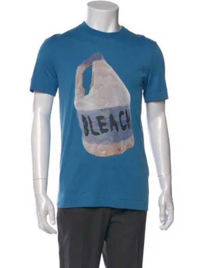 Pre-owned Givenchy Graphic Print Crew Neck T-shirt W/ Tags In Blue