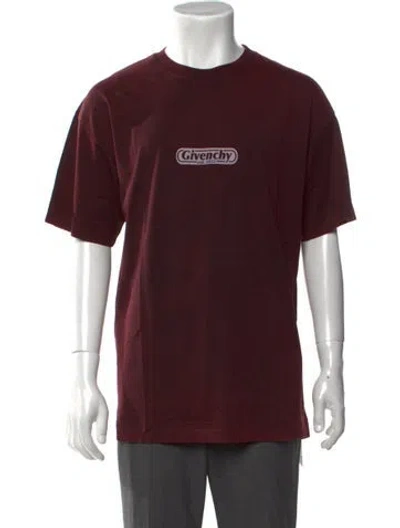 Pre-owned Givenchy Graphic Print Crew Neck T-shirt W/ Tags In Burgundy