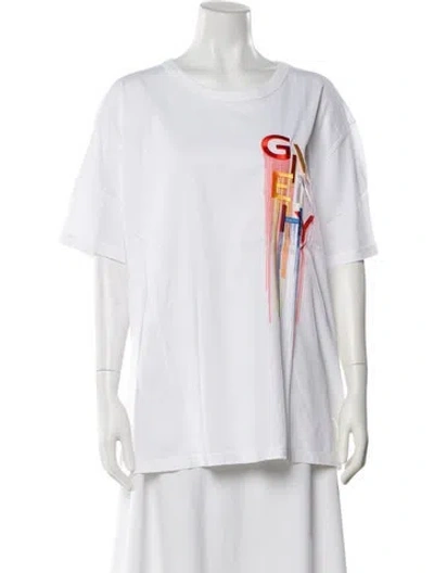 Pre-owned Givenchy Graphic Print Crew Neck T-shirt In White
