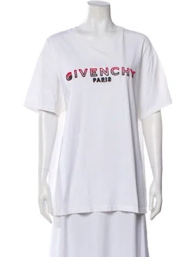 Pre-owned Givenchy Graphic Print Crew Neck T-shirt In White