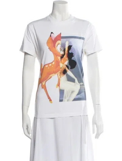Pre-owned Givenchy Graphic Print Crew Neck T-shirt In White
