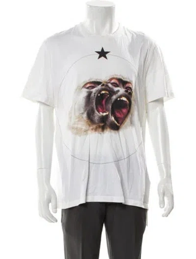 Pre-owned Givenchy Graphic Print Crew Neck T-shirt In White