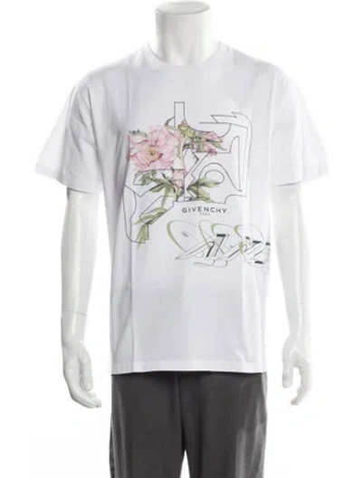 Pre-owned Givenchy Graphic Print Crew Neck T-shirt In White
