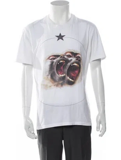 Pre-owned Givenchy Graphic Print Crew Neck T-shirt In White