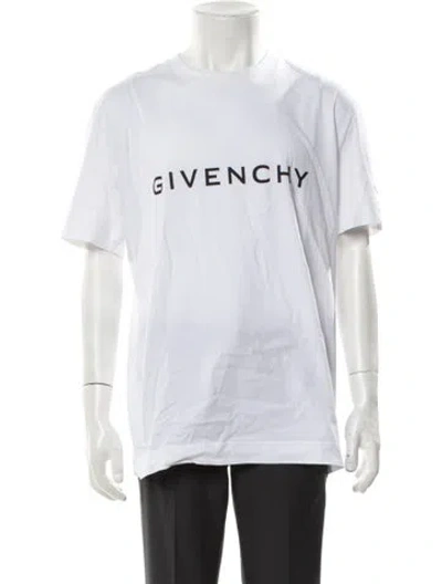 Pre-owned Givenchy Graphic Print Crew Neck T-shirt In White