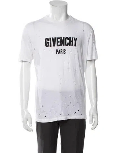Pre-owned Givenchy Graphic Print Crew Neck T-shirt In White