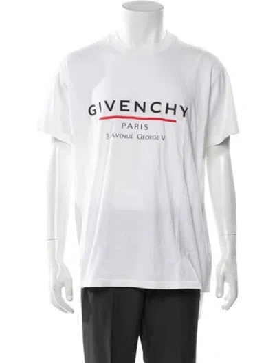 Pre-owned Givenchy Graphic Print Crew Neck T-shirt In White