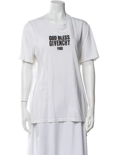 Pre-owned Givenchy Graphic Print Crew Neck T-shirt In White