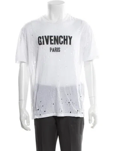 Pre-owned Givenchy Graphic Print Crew Neck T-shirt In White