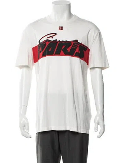 Pre-owned Givenchy Graphic Print Crew Neck T-shirt In White