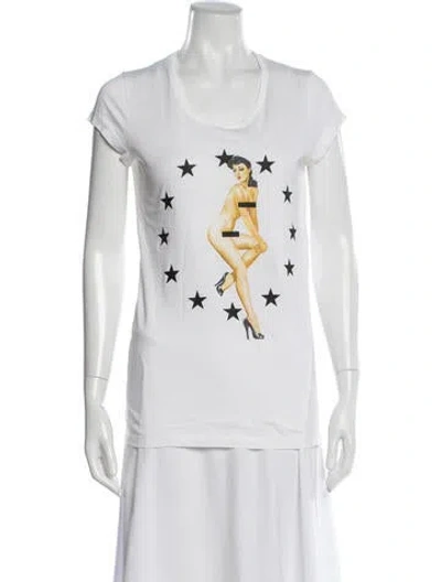 Pre-owned Givenchy Graphic Print Crew Neck T-shirt In White